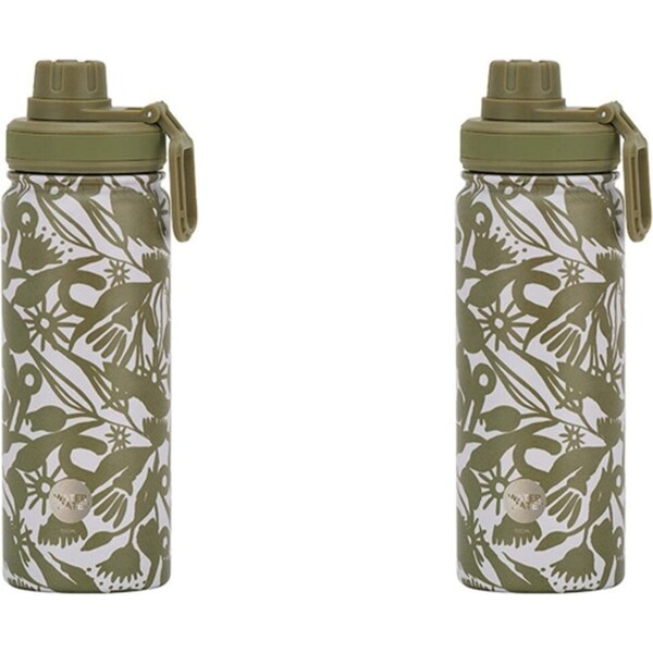 2x Annabel Trends Watermate 550ml Stainless Steel Bottle Tumbler Abstract Gum