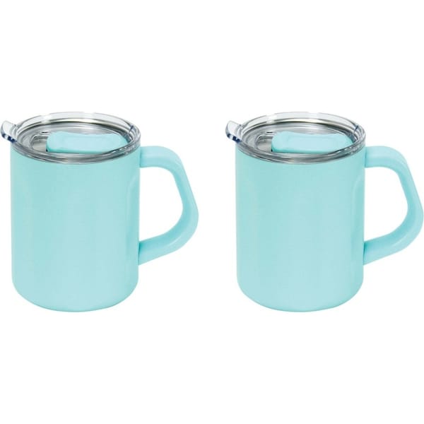 2x Annabel Trends The Big Mug 470ml Double Wall Stainless Steel Coffee Cup Khaki