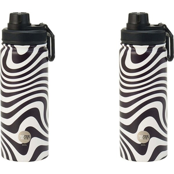 2x Annabel Trends Watermate 550ml Stainless Steel Bottle Tumbler Hypnotic Swirls