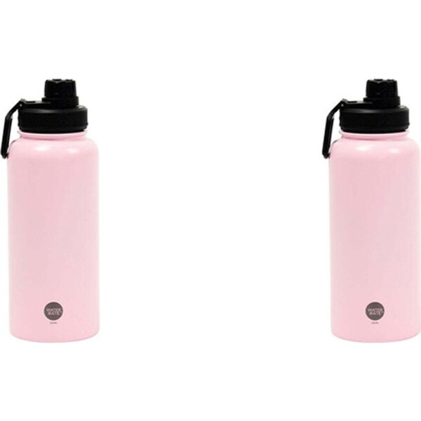 2x Annabel Trends Watermate 950ml Stainless Steel Drink Water Bottle Pale Pink