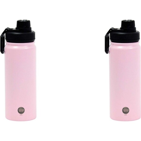 2x Annabel Trends Watermate 550ml Stainless Steel Drink Bottle Tumbler Pale Pink