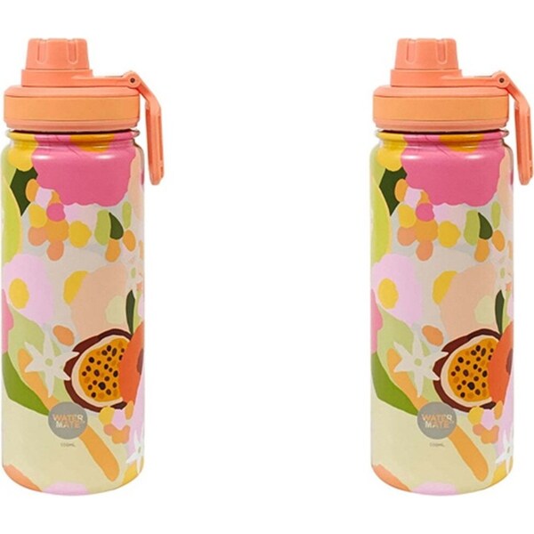 2x Annabel Trends Watermate 550ml Stainless Steel Bottle Tumbler Tutti Fruitti