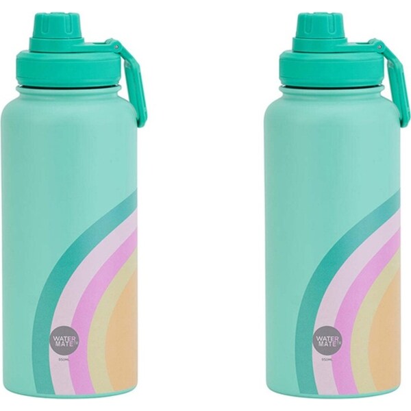 2x Annabel Trends Watermate 950ml Stainless Steel Drink Bottle Tumbler Sunrise