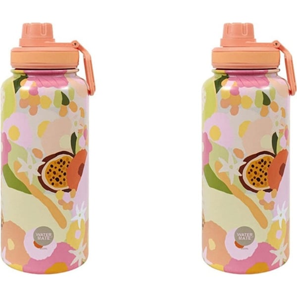 2x Annabel Trends Watermate 950ml Stainless Steel Water Bottle Tutti Fruitti