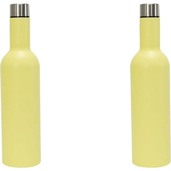 2x Annabel Trends Stainless Steel 750ml Wine Bottle Drink Container Gelato Lemon
