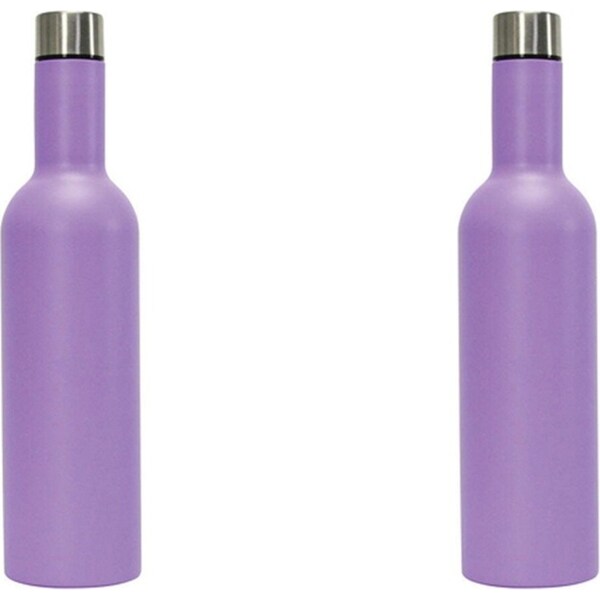2x Annabel Trends Stainless Steel 750ml Wine Bottle Container Gelato Purple