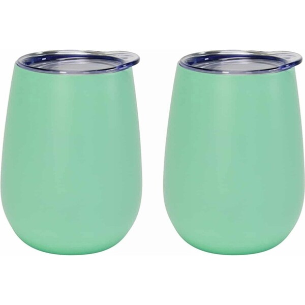 2x Annabel Trends 295ml Stainless Steel Wine Tumbler Double Wall Cup Gelato Mint