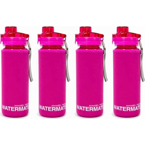 4x Annabel Trends Watermate Neoprene Drink Bottle Cover Insulated Sleeves Pink