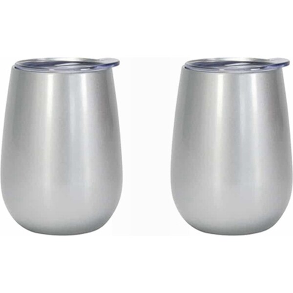 2x Annabel Trends 295ml Stainless Steel Wine Tumbler Double Walled Drink Cup SLV