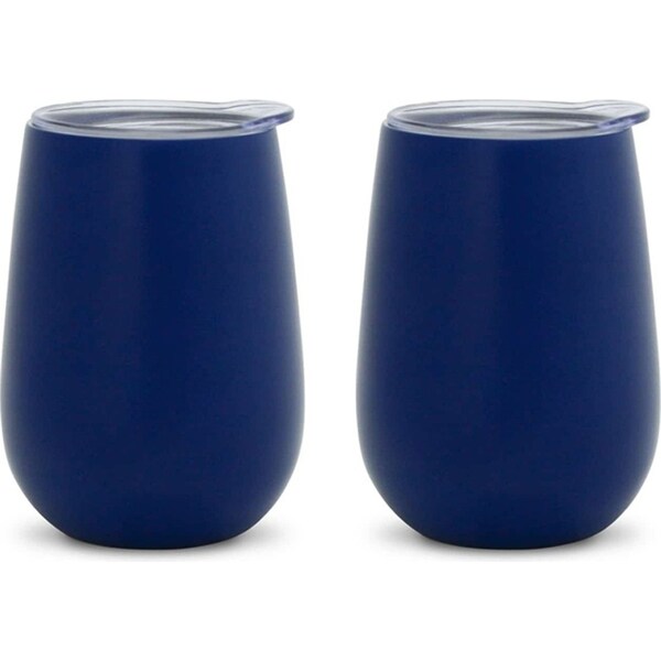 2x Annabel Trends 295ml Stainless Steel Wine Tumbler Double Wall Drink Cup Navy