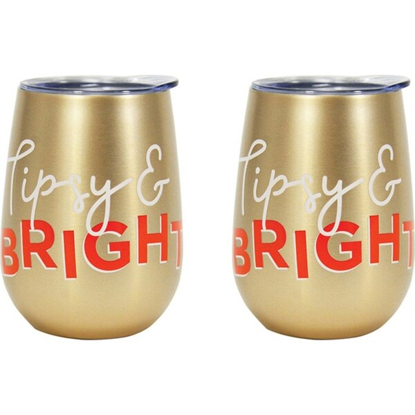 2x Annabel Trends 295ml Stainless Steel Wine Tumbler Double Wall Drink Cup Tipsy