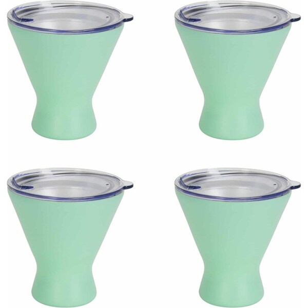 4x Annabel Trends 250ml Stainless Steel Double Walled Cocktail Cup Gelato Mint