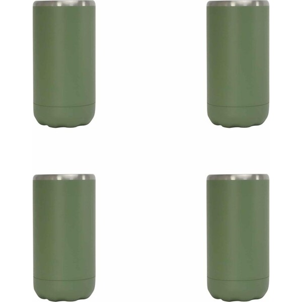 4x Annabel Trends 14.5cm S/S Can Beer Beverage Cooler Insulated Skinny Khaki