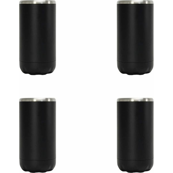 4x Annabel Trends 14.5cm S/S Can Cooler Beer/Soda Beverage Insulated Skinny Navy