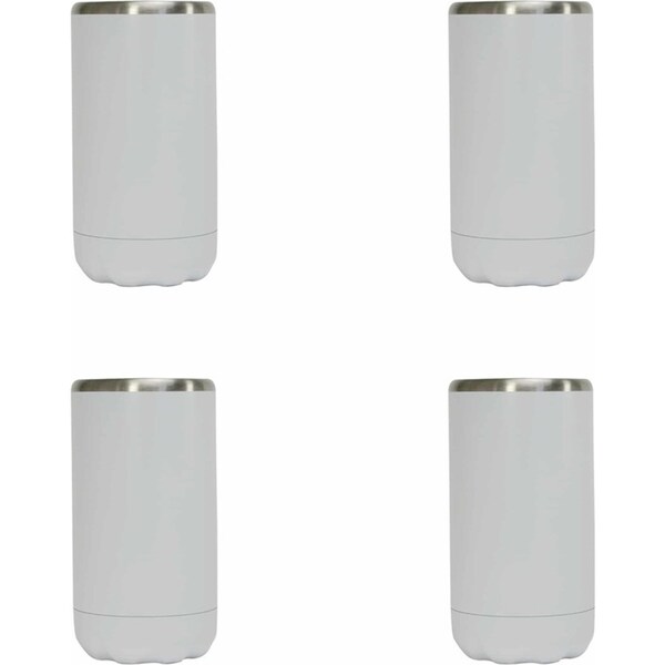 4x Annabel Trends 14.5cm S/S Can Cooler Beer/Soda Beverage Insulated Skinny WHT
