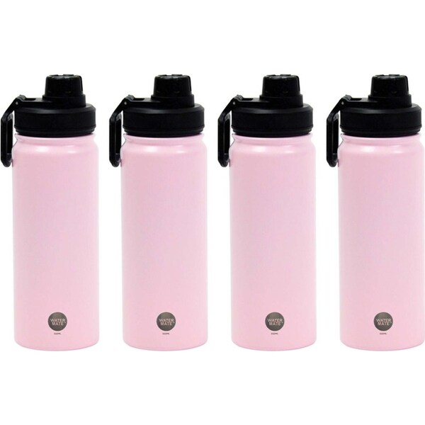 4x Annabel Trends Watermate 550ml Stainless Steel Drink Bottle Tumbler Pale Pink