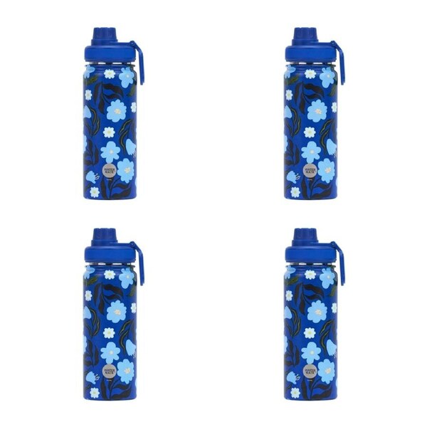 4x Annabel Trends Watermate 550ml S/S Drinking Bottle Tumbler Nocturnal Blooms