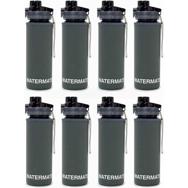 8x Annabel Trends Watermate Neoprene Bottle Cover Insulated Sleeves Charcoal
