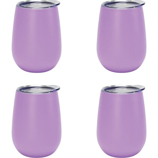 4x Annabel Trends 295ml Stainless Steel Wine Tumbler Double Wall Gelato Purple