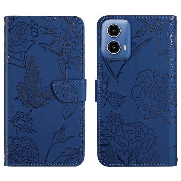 HT03 For Motorola Moto G34 5G Crossbody Case PU Leather+TPU Wallet Stand Phone Cover