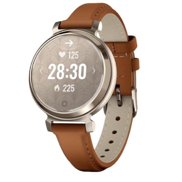Garmin Lily(R) 2 Classic, Cream Gold with Tan Leather Band