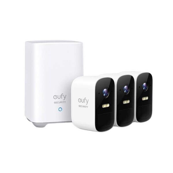 eufy Security eufyCam 2C Pro 2K 3-Pack Camera Kit with HomeBase 2