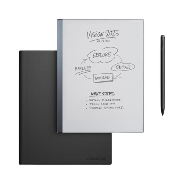 reMarkable 2 10.3" Paper Tablet with Marker Plus and Premium Leather Book Folio (Black)