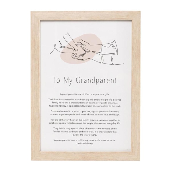 Splosh Gift Of Words To My Grandparent Message Plaque Tabletop Decor 24x32.5cm