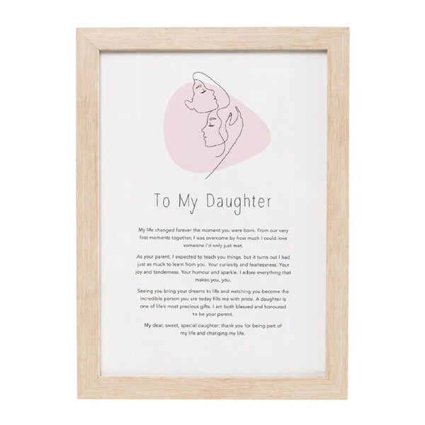 Splosh Gift Of Words To My Daughter Message Plaque Home Tabletop Decor 24x32.5cm