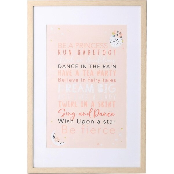 Splosh Baby Pink Framed Glass Print Home Wall Hanging Decorative Display 43x63cm