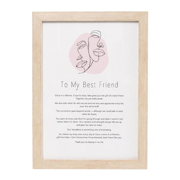 Splosh Gift Of Words To My Best Friend Message Plaque Tabletop Decor 24x32.5cm