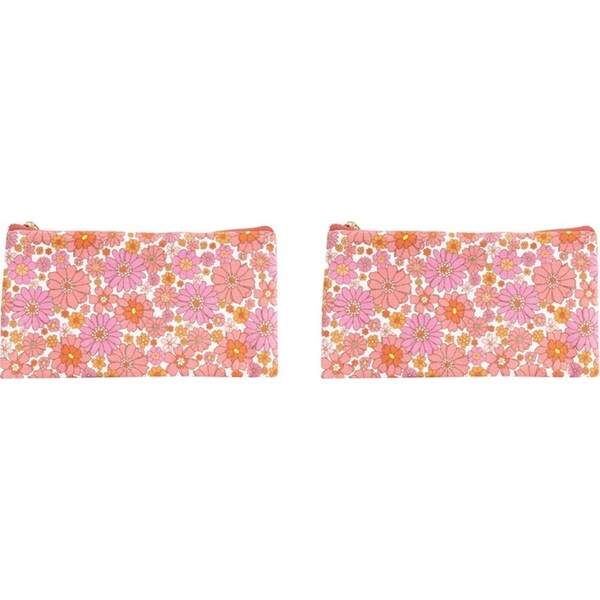 2x Splosh Handbag Accessories Organiser Storage Pouch Rectangle 20x11cm Flowers