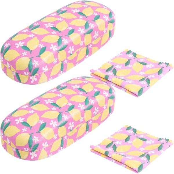 2x Splosh Handbag Accessories Lemon 16cm Glasses Case Protector w/ Cloth