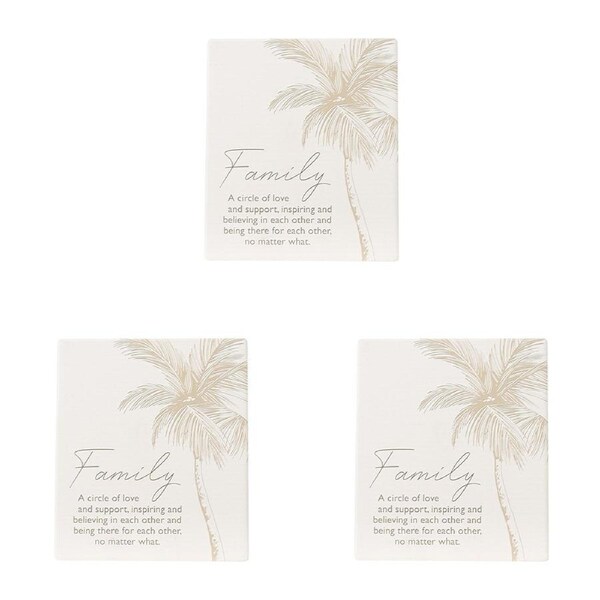 3x Splosh Coast Ceramic Family Verse Plaque w/ Stand/Hanging Hook 12x14cm