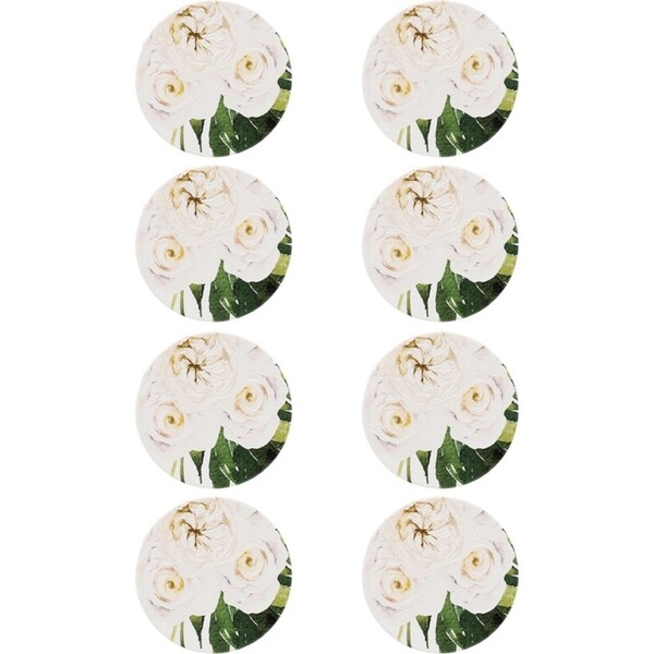 8x Splosh Greenhouse 11cm Ceramic Rose Coaster Drink Mat Pad Table Round