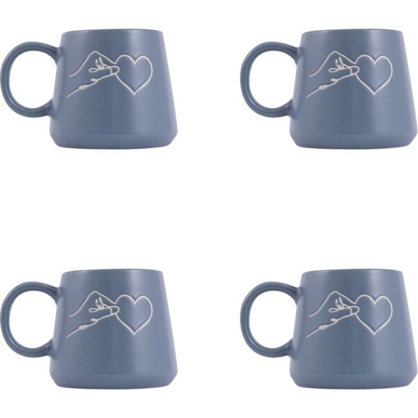4x Splosh Heartfelt For All You Are 440ml Stoneware Mug Coffee/Tea Cup BLU
