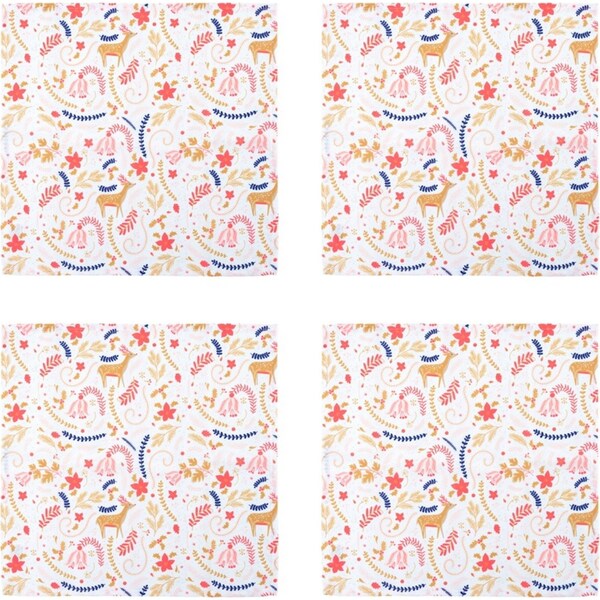 4x 2pc Splosh Christmas 45cm Polyester Napkin Set Reusable Tableware Square