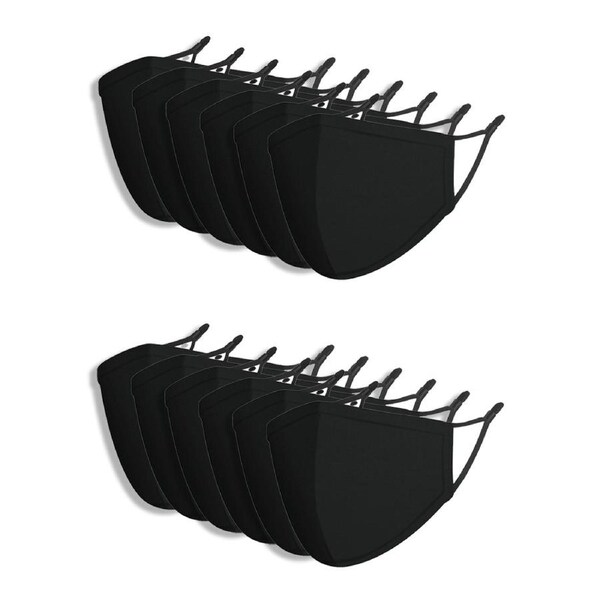 12x Splosh Kids Reusable Breathable Face Mask w/ Adjustable Strap 2y+ Black