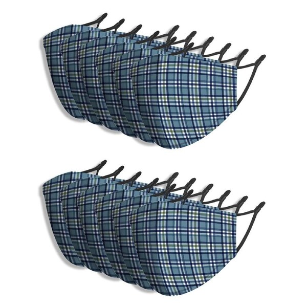 12x Splosh Adult Reusable Face Mask/Cover w/ Adjustable Strap 12y+ Plaid