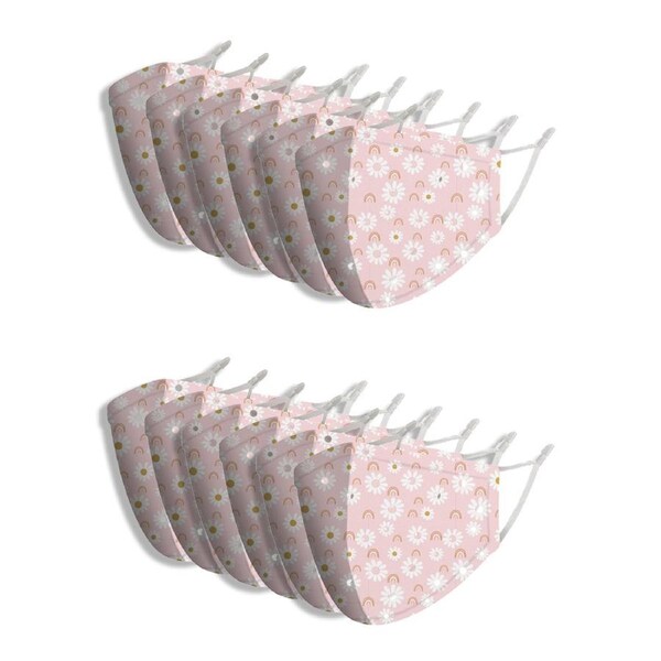 12x Splosh Kids Reusable Breathable Face Mask w/ Adjustable Strap 2y+ Daisy