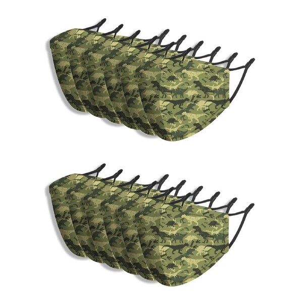 12x Splosh Kids Reusable Breathable Face Mask w/ Adjustable Strap 2y+ Dinasour