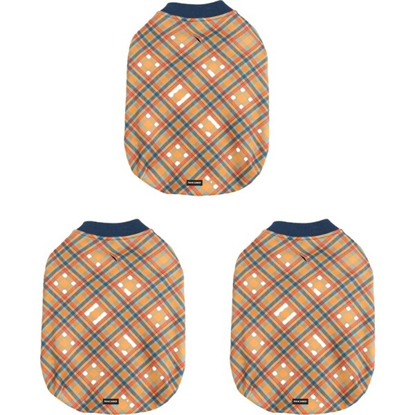 3x Frank Barker Velvet Lined Plaid Pet/Dog Winter Coat Medium 30x41cm Orange