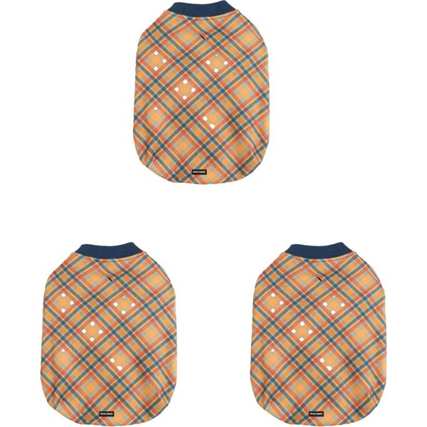 3x Frank Barker Velvet Lined Plaid Pet/Dog Winter Coat Small 28x35cm Orange