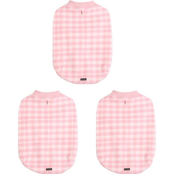 3x Frank Barker Velvet Lined Gingham Pet/Dog Winter Coat Medium 30x41cm Pink