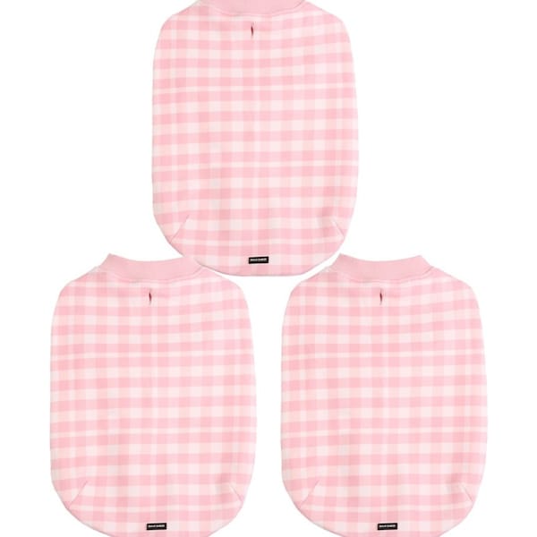 3x Frank Barker Velvet Lined Gingham Pet/Dog Winter Coat Large 34x47cm Pink