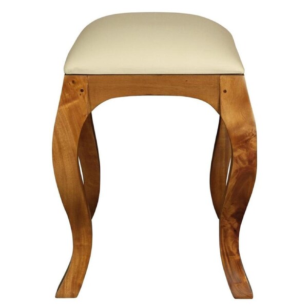 Queen Anne Stool - Light Pecan