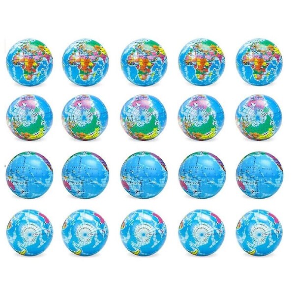 20 Pack Earth Stress Balls,2.5 Inches Earth Theme Squeeze Balls,stress Relief Balls Squeeze Anxiety