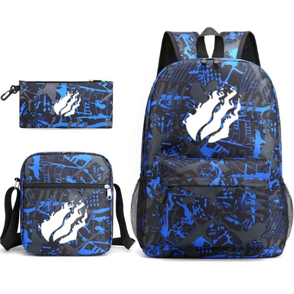 Prestonplayz Printed Starry Sky Backpack Casual Student Schoolbag Small Shoulder Bag Pencil Bag Three-piece Set