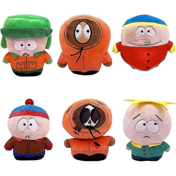 South North Park Plush Toys,cute Cartoon South North Park Plush Doll For Kids Friends Thanksgiving Christmas Birthday Gifts (6pcs)