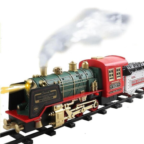 Electric Remote Control Train Toy Set with Steam Lights & Sound Effects